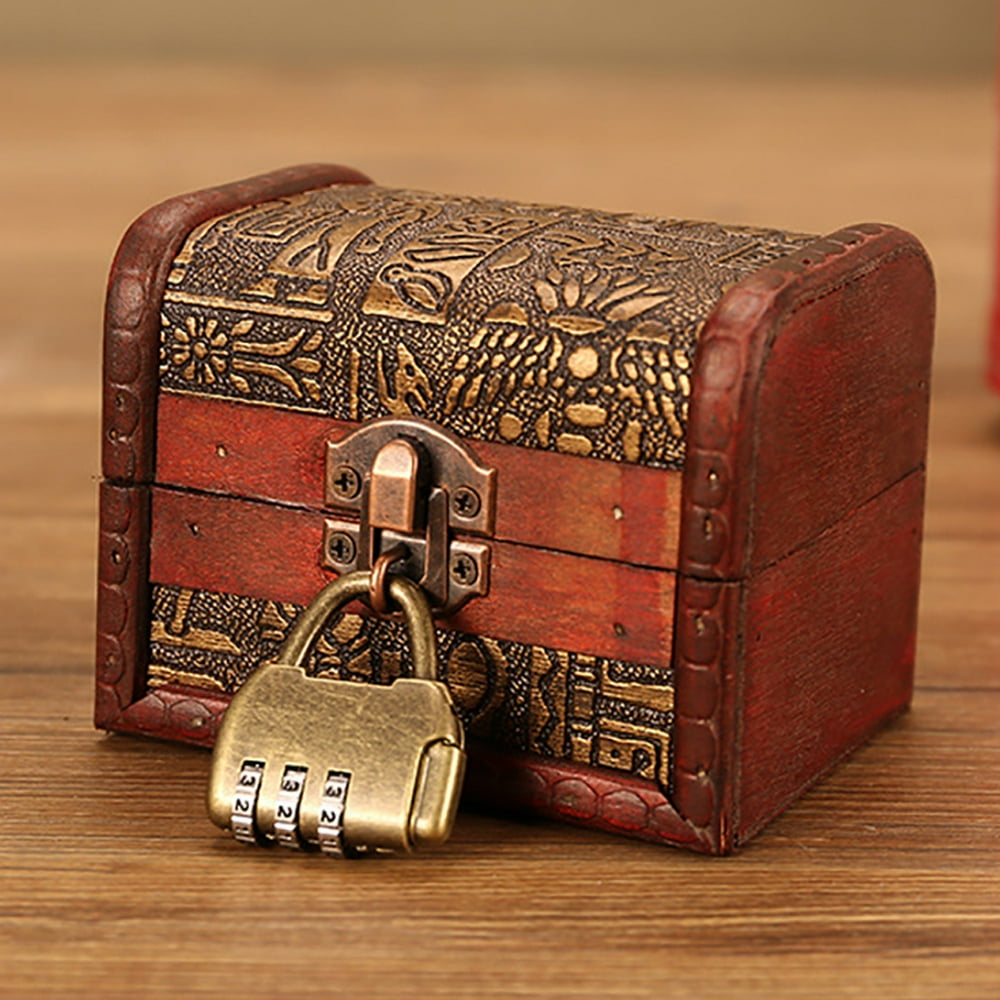 Windfall Windfall Vintage Metal Jewelry Box Small Trinket with Lock