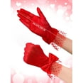 thumbnail image 3 of Dalrosia Women Lace Gloves Party Wedding Gloves Bow Short Glove Evening Elegant Accessories Sun Protection Funeral, 3 of 6