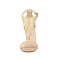 thumbnail image 6 of BLISSFUL STEP Women's T Strap Open Toe Stiletto Heel Sandals Beige 10, 6 of 7