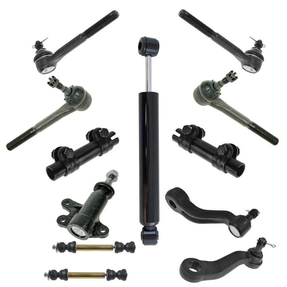 TRQ 12 pc Steering & Suspension Kit Tie Rods Idler Pitman Arms Steering Damper PSA63411 Fits select: 1993-1998 CHEVROLET GMT-400, 1993-1999 CHEVROLET SUBURBAN