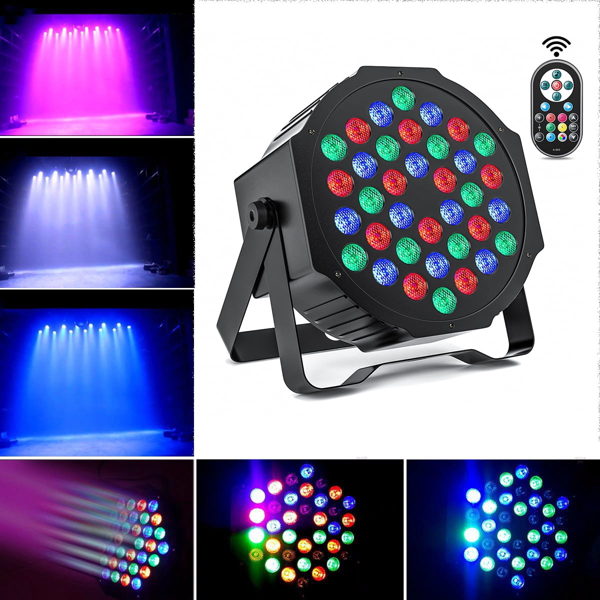 4Pack Stage Lights 36 LED Par Lights with Wireless Remote Sound Activated DMX Control for DJ Party Effect Lighting
