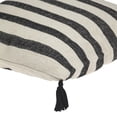 thumbnail image 4 of Nassau Collection Hand Woven Striped Square Throw Pillow - 24" - Beige and Black, 4 of 4