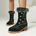 thumbnail image 4 of Wowcloth Women's Fashion Casual Boots – Trendy Round Toe Thick Platform Chunky Heel with Plush Lining Winter Warm Stylish Ankle Boots for Women Footwear, 4 of 5