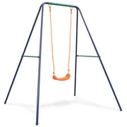 Inlife Ground Mounted Single Swing Children Swing A-frame Crossbar Orange