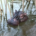 thumbnail image 3 of Pond Floating Hippopotamus Head Garden Animal Figurine Ornament Garden Statue, 3 of 6