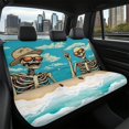 thumbnail image 7 of Uourmeti Rear Bench Seat Cover for Interior Auto Interior, Skeleton Beach Theme 2 Pcs Set Car Back Seat Covers Durable Non-Slip, 7 of 7