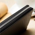 thumbnail image 3 of Cross Pattern Men Wallet Leather Long Wallet Purse with Zipper Closure, 3 of 6