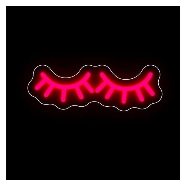 Letrero De Neón Con Forma De Pestaña Para Salón De Belleza O Manicura. Decoración De Pared Para Negocios. Luz LED Regulable 30cm
