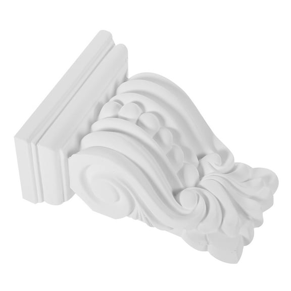 IDEANATEGRATE 1Pack 5.9x4.5x2.6in White Pu European Style Corbels For Home Decorative Use