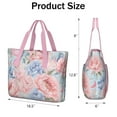 thumbnail image 3 of Tote Bag for Women - Pioneer Flower Shoulder Bag - Large Utility Work Duffle Bag with Zipper Handbag for Travel, Work, Sprots, 3 of 5
