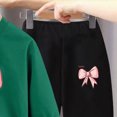 thumbnail image 5 of TOWED22 Toddler Baby Girl Boy Fall Winter Outfits Print Crewneck Sweatshirt Casual Pants 2pcs Clothes Set Casual Clothing(Dark Green,6-7 Y), 5 of 5