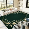 thumbnail image 5 of 1PC Floral Green Area Rug Local Carpet, Lightweight Washable Easy-to-Tidy Carpet Mat Festival Gift, Suitable for Bedroom, Living Room, Dining Room, Office, Hallway, Room Accessones, 5 of 8