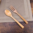 thumbnail image 3 of Wooden Fork Spoon Set Creative Japanese Korea Style Travel Portable Tableware Triangle Handle Dinnerware (Fork Spoon Set Lotus Wood), 3 of 8