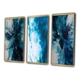 thumbnail image 3 of Designart "Aqueous Whimsy in Teal and Black II" Abstract Framed Wall Art Set Of 3 - Teal Abstract Frame Gallery Set For Office Decor, 3 of 6