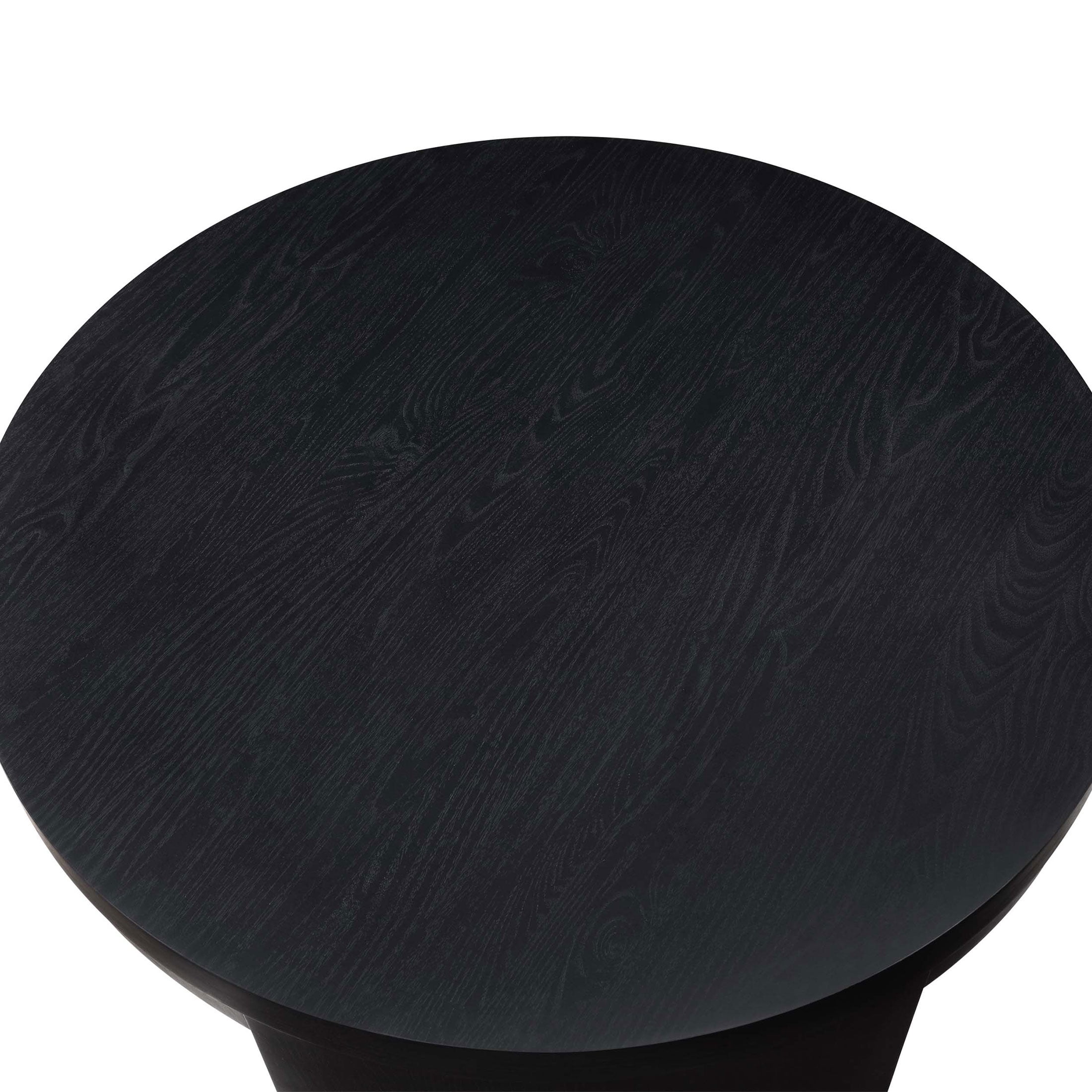 Beautiful Mod Round Coffee Table by Drew Barrymore, Rich Black Finish