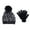 Black, variant on CTM Girl's 7-14 Leopard Print Winter Pom Hat and Glove Set by Connex Gear