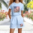 thumbnail image 5 of CHUMUD Girls 4th of July USA Shirt American Flag Patriotic Daisy Print Sets 2 Piece Kids T-Shirt & Elastic Waist Shorts 3-14 Years, 5 of 5