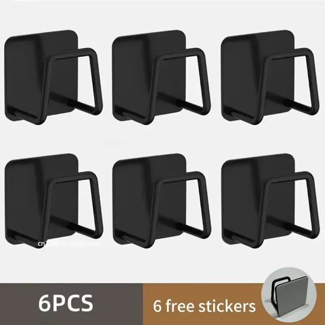 Soporte de esponja de cocina autoadhesivo, esponjas para fregadero, estante de secado de drenaje, ganchos de pared, organizador de bolas de alambre, almacenamiento para el baño, 1/6 Uds.