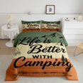 thumbnail image 2 of Manfei Camping Campfire Full Size Comforter Sets 3-Piece,Adventure Theme Bedding Comforter Set,Black Green Orange,1 Comforter and 2 Pillowcases,Reversible, 2 of 6