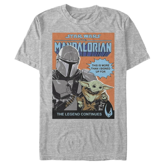 Men's Star Wars: The Mandalorian The Legend Continues Graphic Tee Athletic Heather Medium