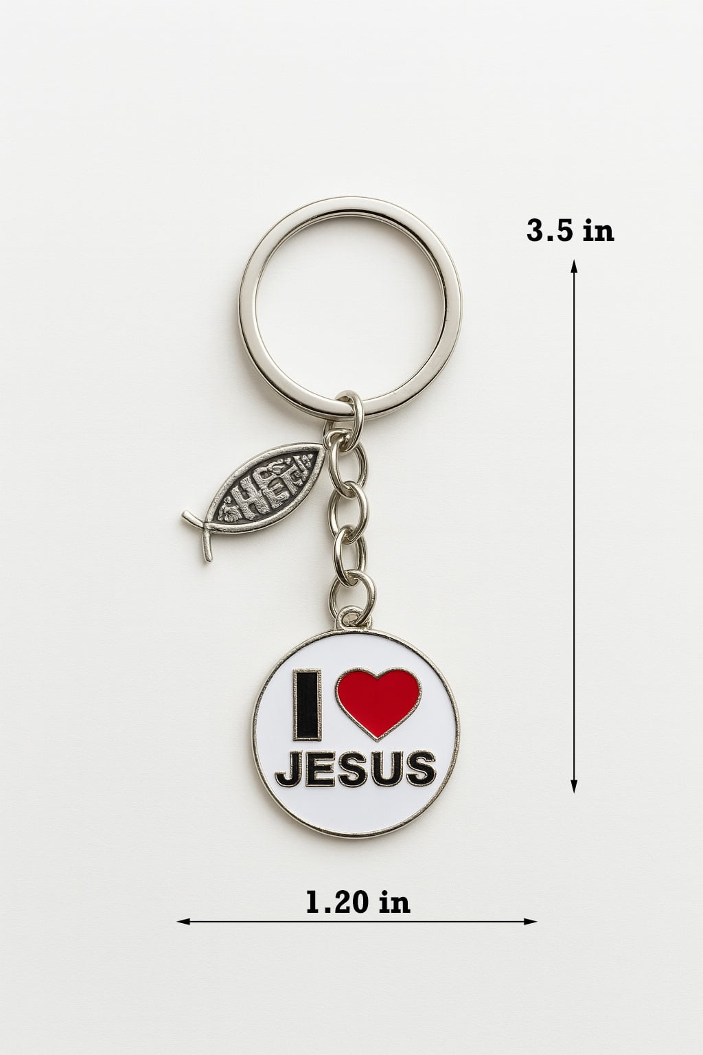 I Love JESUS Heart Keychain – Durable Iron Alloy Key Ring for Car Keys & Bags – Stylish Christian Accessory - 12PCs (4 of Each Color)