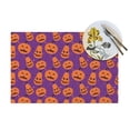 thumbnail image 4 of XMXT 6 Pcs PVC Woven Placemats, Purple Pumpkin Ghost Faces Stain Resistant Anti-Skid Place Mats for Dining Table, 12 x 18 inches, 4 of 6