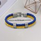 thumbnail image 2 of Censtreet Mens Double-Row Braided Leather Bracelet Bangle Wristband with Stainless Steel Ornaments for Adults Mens Women, 2 of 7