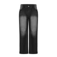 thumbnail image 4 of Fashion YLSDY Mens Wide Leg Baggy Jeans Y2k Casual Fashion Loose Denim Pants Work Office Streetwear Straight Leg Jeans Y2k Baggy Skater Jeans Black M, 4 of 6