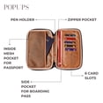 thumbnail image 4 of Cartera de viaje tipo pasaporte con ventana emergente para mujer, tamaño grande, color canela, 4 of 9