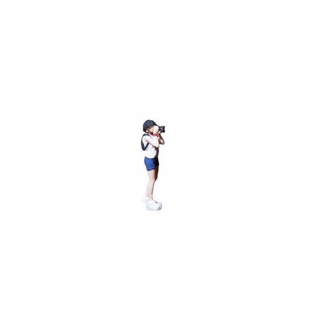 Figura de resina en miniatura Chica de pelo corto