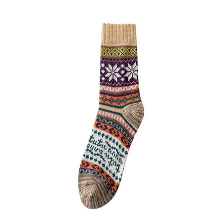 

Women s Thickened Warm Wool Socks Ethnic Christmas Socks Thick Needle and Thread Casual Socks