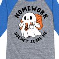 thumbnail image 3 of Instant Message - Homework Ghost - Toddler & Youth Raglan Graphic T-Shirt, 3 of 5