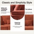 thumbnail image 6 of Mid Century Modern Upholstered Sofa, 103" Sectional Comfy Sofa Couch with Pillows, Deep Seated Sofa with Wood Leg for Living Room, Office, Apartment , 600lb Weight Capacity, Brick red, 6 of 9