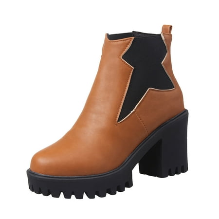 

Boots Deals 2022 Juebong High Heeled Thick Heeled Women s Boots Fashion Glamour Women s Boots