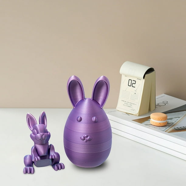 Huevos de Pascua Impresos con Conejito Dentro. Juguetes Antiestrés. Juguetes de Conejito Impresos con Articulaciones Móviles. Regalo de Huevos de Pascua.