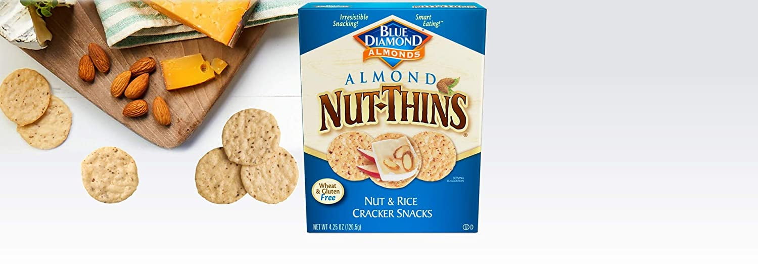Blue Diamond Almond Nut Thins Cracker Crisps, Original 4.25 Ounce (Pack of 6)