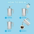 thumbnail image 5 of GROSCHE Dublin Stainless Steel French Press Coffee maker - 8 Cup | 34 FL Oz Capacity Coffee Press stainless steel, 5 of 10