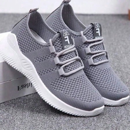 4-Season Women s Breathable Knit Sneakers Casual Lace-Up Outdoor & Lightweight Low-Top Running Shoes