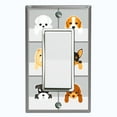thumbnail image 1 of Metal Light Switch Plate Cover Cute Puppy Dog Cube Gray DOG002, 1 of 13