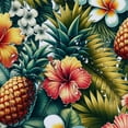thumbnail image 5 of GOSMITH Leaf Hawaiian Pineapples Tropical Palm Leaves Flowers Green Yellow Pink for Bathroom Shower Curtain Multiple Sizes White, 5 of 7