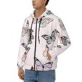 thumbnail image 3 of Honeii Beautiful Butterfly Print Hoodies for Men, Pullover & Full Zip, Breathable Zip up Hoodie, Sweatshirt-3X-Large, 3 of 5