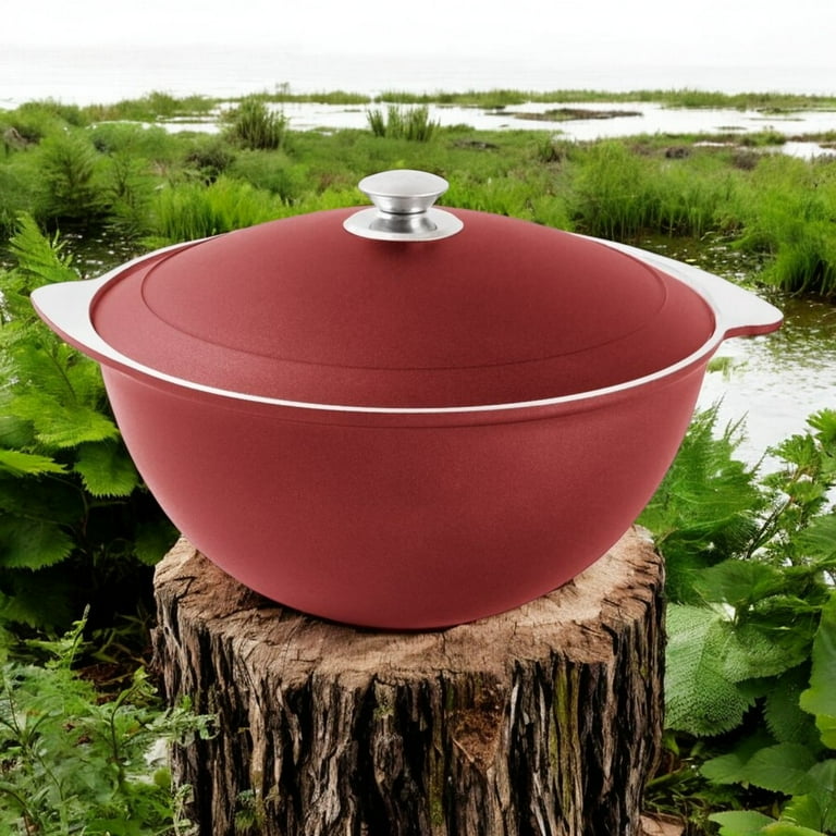 KUKMARA Cast Aluminum Asian Cauldron with Lid 12.7 Qt (12 L