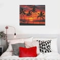 thumbnail image 5 of Orinice Wall Decor Coastal Mood Ocean Beach Sunset &amp; Palm Trees Scenery Landscape Art Print Poster  20x16in, 5 of 6