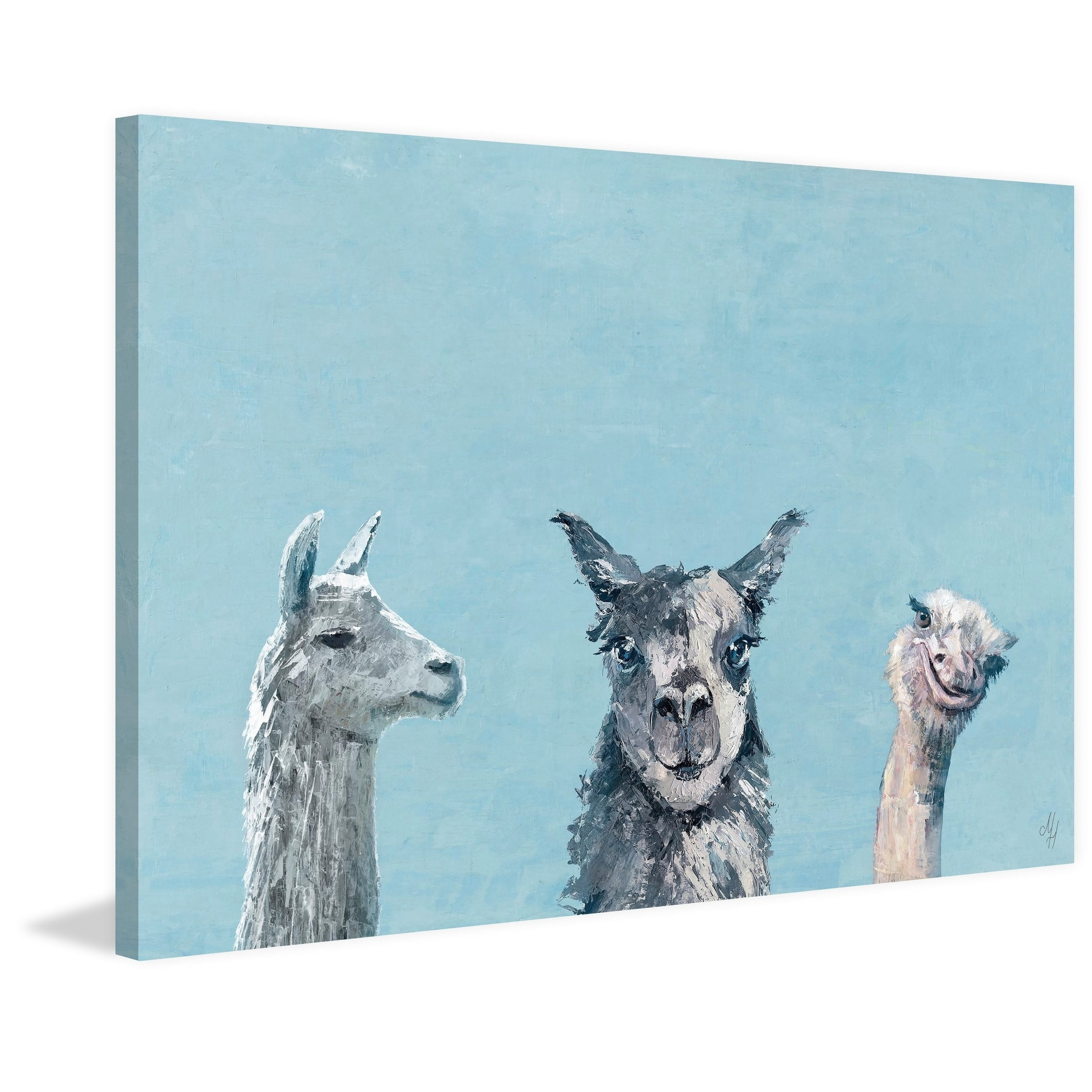 Marmont Hill Llama and Ostrich Groove Canvas Wall Art
