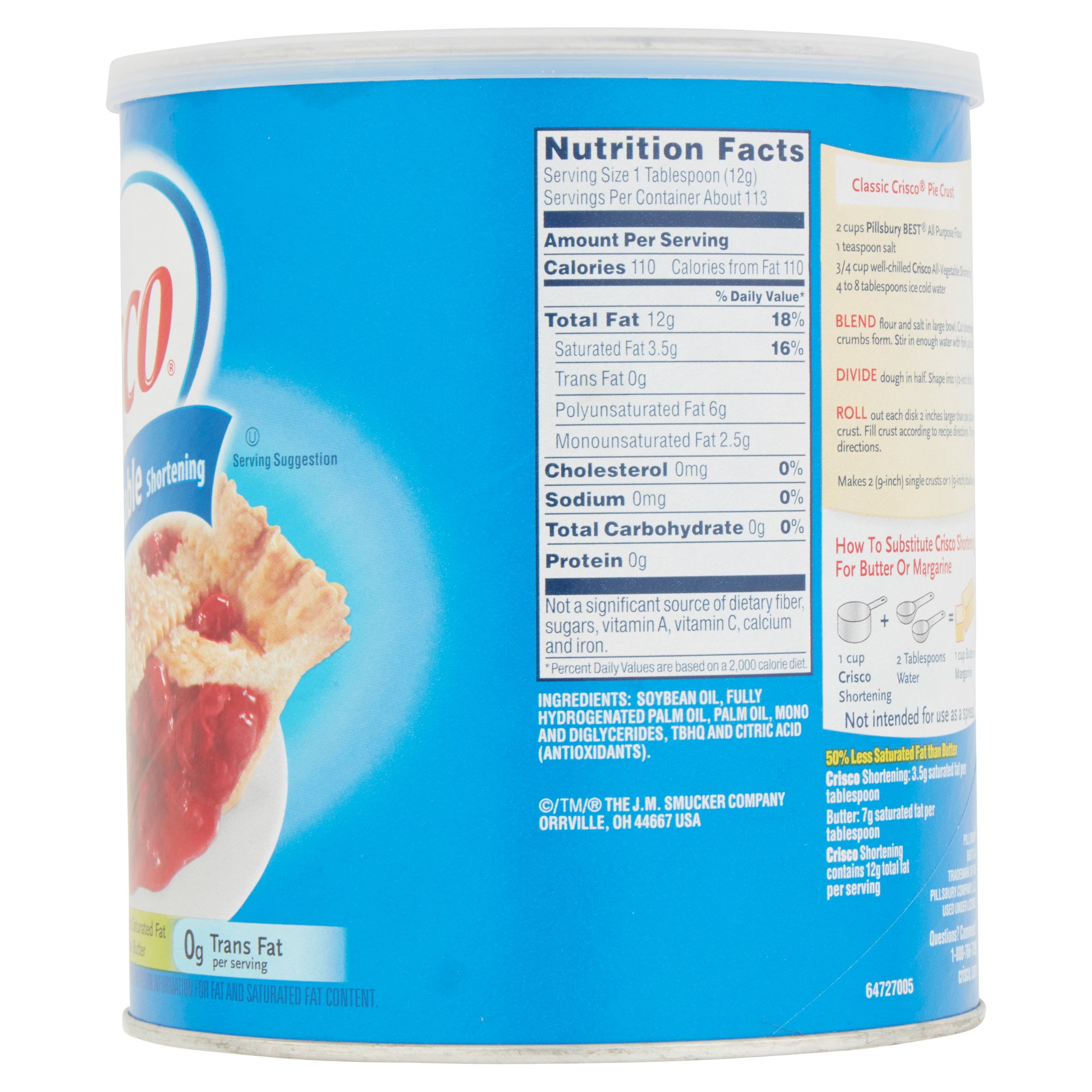 Crisco Shortening Nutrition Info Nutrition Ftempo Crisco Shortening Nutrition Info Nutrition Ftempo