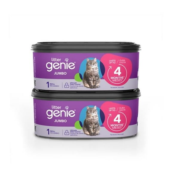 Litter Genie 666594208040 Plus Cat Litter Pail Disposal System Refill - Jumbo - Pack of 2