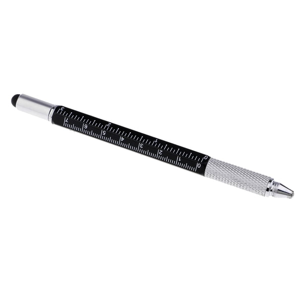 Bolígrafo portátil con regla nivel de burbuja Bolígrafo destornillador herramienta multifuncional Sunnimix Bolígrafo de escritura de metal