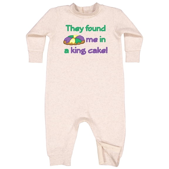 Inktastic They Found Me in a King Cake Baby Fleece Romper