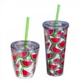 thumbnail image 2 of Evergreen Cypress Home Beautiful Watermelon Acrylic Tumbler with Straws Gift Set - 8 x 4 x 4 Inches Homegoods and Accessories for Every Space, 2 of 9