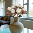 thumbnail image 3 of Peones Flores Artificiales Rosa de Seda Y Ramo de Peones 30cm para Decoración Del Hogar Boda Flor de Mano Guía de Carretera Pared, 3 of 6